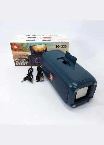 Портативна колонка TG333 2x5W з RGB підсвічуванням, гучна блютуз колонка. Колір: синій No Brand (359474701)