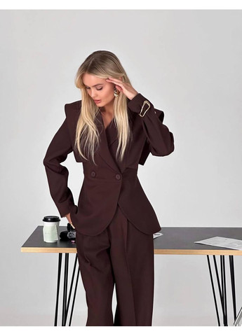 Стильный классический костюм двойка шоколадного цвета No Brand 380-1 (359381398)