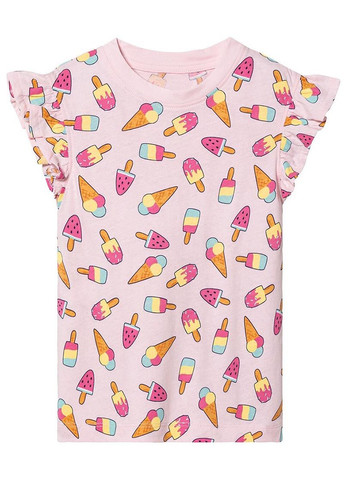 Розовый летний костюм(футболка+шорты) с шортами Lupilu