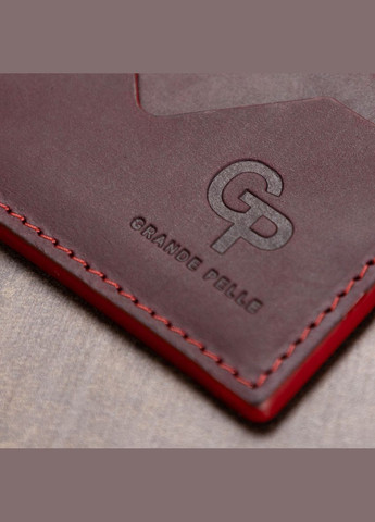 Шкіряний жіночий картхолдер 11527 Бордовий Grande Pelle (329147216)