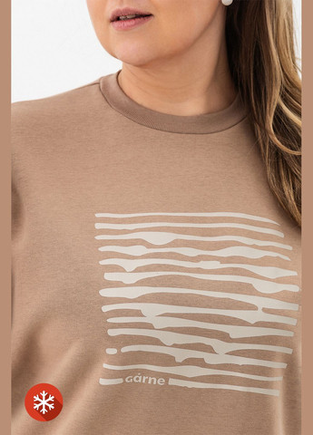 Тепла кофта WENDI на флісі Striped Heart beige Garne (308982699)