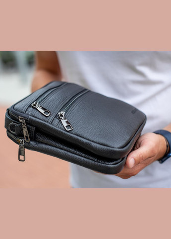 Шкіряна чоловіча сумка-барсетка через плече чорна BX-14660 Bexhill (341309491)