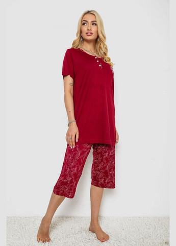 Бордова піжама жіноча з принтом Stil Moda 243R6890