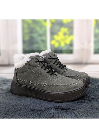 Зимние ботинки женские зимние замшевые на шнурках Dago из искусственной замши
