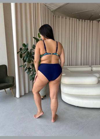 Синий летний женский купальник. раздельный No Brand