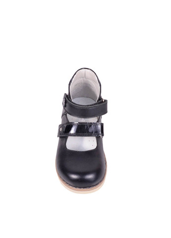 Черные орто туфли для девочки на низком каблуке Irbis