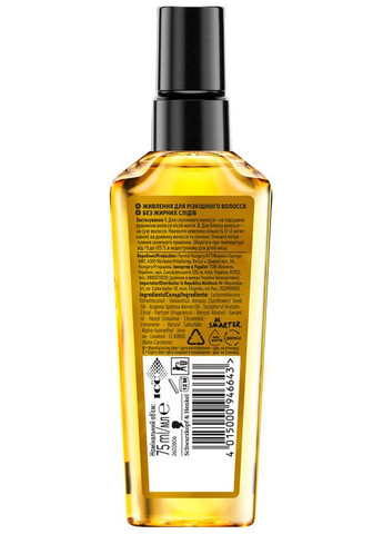 Уходящее масло для очень поврежденных и сухих волос Oil Nutritive Elixir 75ml (2-509405) Gliss Kur (369790048)