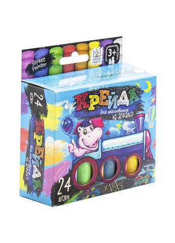 Мел для рисования на асфальте" тонкий 24 шт Укр MEL 02 05U Danko Toys (364129322)