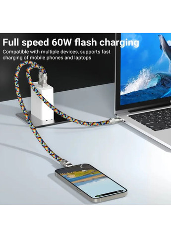 2 в 1: ремешок для телефона и кабель для быстрой зарядки Apple Lightning на USB-C (Type-C) PD 60W No Brand (328958171)