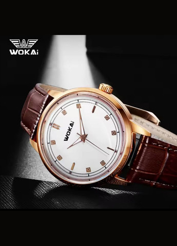 Мужские наручные кварцевые часы Wokai, коричневый No Brand (315426010)