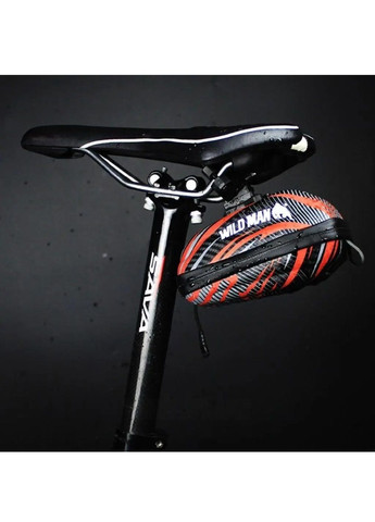 Велосумка сумка бардачок водонепроникна на велосипед зі світловідбивним елементом 16х9.5 см (476375-Prob) Чорна з червоним Unbranded (280897920)