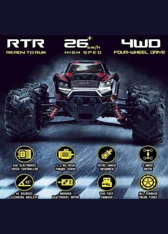 Машинка-всюдихід з радіокеруванням Off Road RC Racing Car чорний (2020726766) No Brand (328261831)