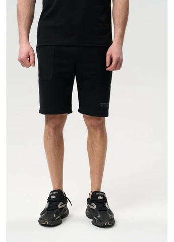 Чоловічі бавовняні шорти чорні Black в стилі Casual No Brand BASE SHORTS (392122147)