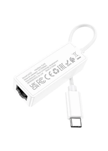 Кабель-перехiдник Acquire Type-C ethernet adapter(100 Mbps) White (6931474784124) Hoco UA22 (357474369)