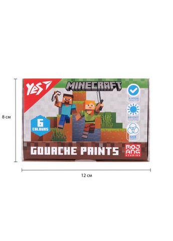 Гуаш Minecraft 6кольор. 20мл 230405 Yes (332769381)