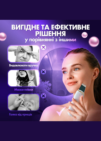 Портативний ультразвуковий скрабер для чистки обличчя - апарат для ультразвукової чистки лиця, пілінгу шкіри (Ion Cleaner 7C) No Brand (347590463)
