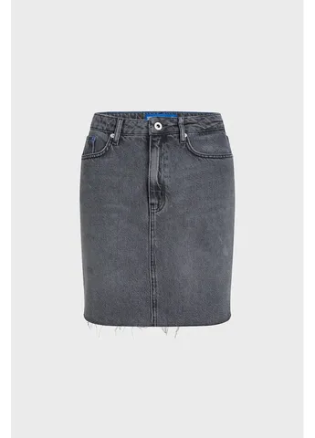 Темно-серая джинсовая с рисунком юбка Karl Lagerfeld Jeans