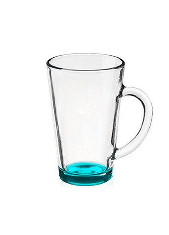 Чашка з блакитним дном прозора скляна 300 мл 71571 No Brand (277964795)