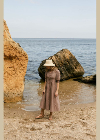 Коричневое повседневный платье Seventeen однотонное