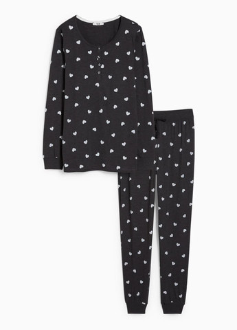 Темно-серая всесезон пижама (лонгслив, штаны) C&A