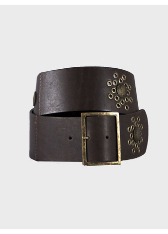 Женский кожаный широкий пояс в орнамент S-36-1 Коричневый Manufac (363261809)