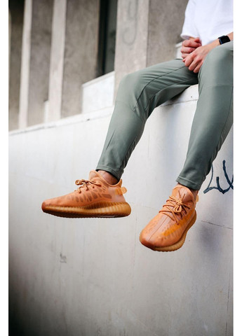 Помаранчеві Осінні кросівки чоловічі adidas yeezy boost 350 v2 mono clay адідас ізі буст No Brand