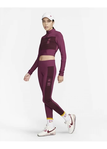 Бордовые леггинсы ribbed sports utility leggings bordo fd4237-653 Nike
