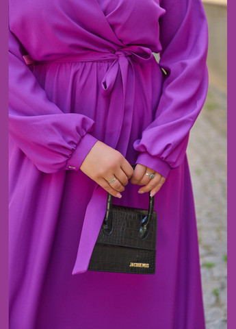 Фуксиновое (цвета Фуксия) вечернее вечернее платье колокол No Brand однотонное