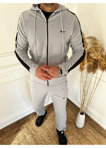 Сірий демісезонний костюм чоловічий двонитка,штани та кофта злампасом Україна