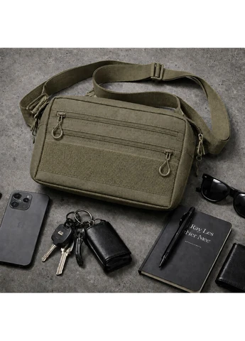 Мужская тактическая сумка EDC Cordura 600D, сумка для патчей 25×20×5,5 см хаки No Brand (401040133)