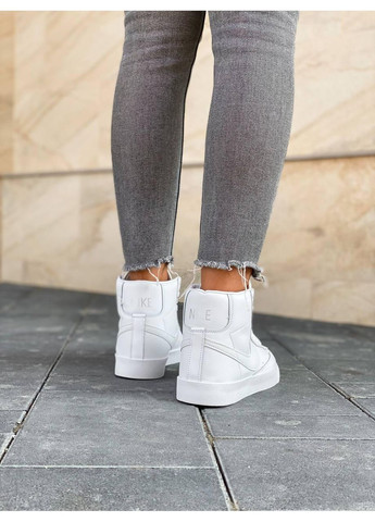 Белые демисезонные кроссовки мужские nike blazer white reflective найк блейзер No Brand