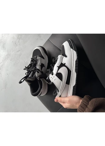 Білі літні кросівки nike air dunk jumbo remastered black/white найк данк No Brand