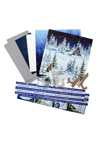 Набор для создания 2 шт поздравительных открыток на подставках "Зимние сказки" FDGCK 048, 20 см х 10 см Fabrika Decoru (365252078)