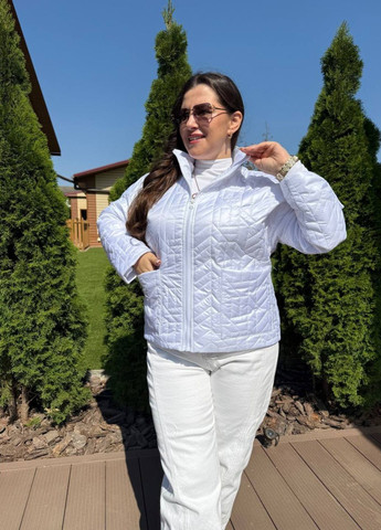 Біла демісезонна стьобана коротка куртка куртка-піджак Tik-Tak