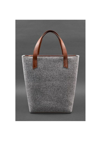 Фетровая сумка женская через плечо шоппер D.D. с кожаными коричневыми вставками BlankNote (302008818)