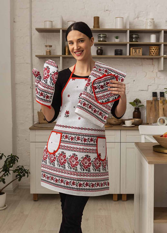 Кухонний набір "Сірий орнамент" 4 предмета Homedec - (279381117)