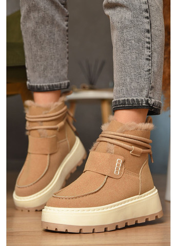 Уггі жіночі на хутрі бежевого кольору Let's Shop (366546107)