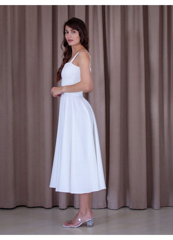 Белое вечернее платье с юбкой-солнце, а-силуэт Vintage однотонное