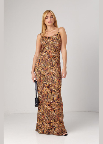 Леопардовий сарафан максі з відкритою спиною Lurex (295185290)