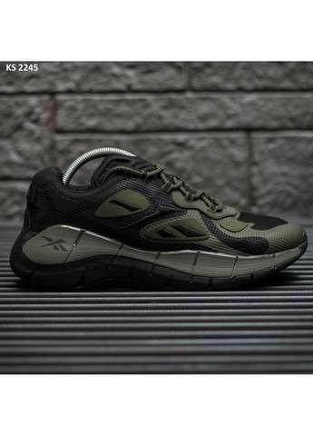 Серые демисезонные кроссовки мужские reebok zig kinetica ii green black рибок зиг кинетика No Brand