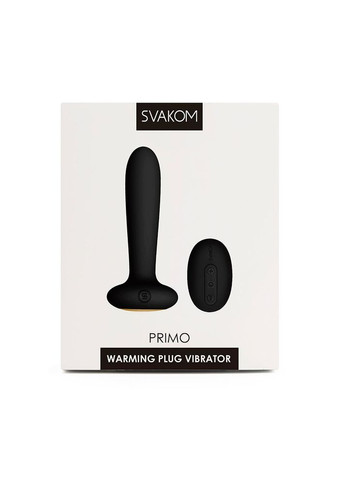 Анальная пробка с вибрацией и подогревом, пульт ДУ Primo Black Svakom (296627134)