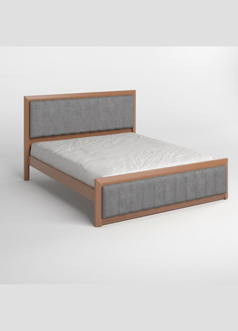 Двоспальне дерев'яне ліжко Барселона Б1 (RAL8025)/Аляска 93 (Сірий) 160х200 см (MBG-11819) Mebigrand (368278276)