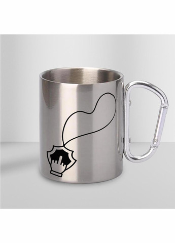 Кружка металева з карабіном "Оберіг" 300 мл Срібляста No Brand (324262336)