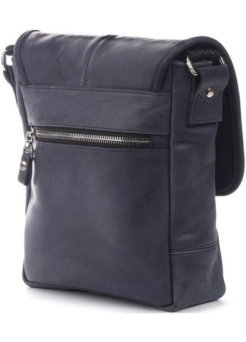 Чоловіча шкіряна сумка через плече планшет месенджер із натуральної шкіри синя 22*23*7 см Shvigel (329147478)