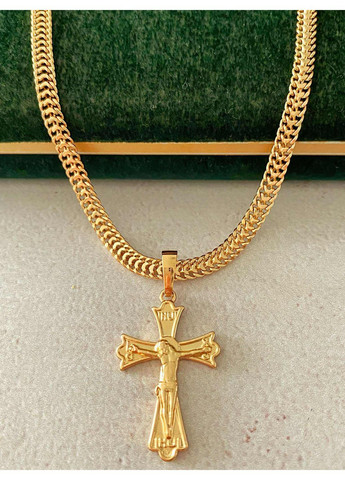 Позолочений Ланцюжок 60см + Хрестик. Позолота No Brand (368830944)