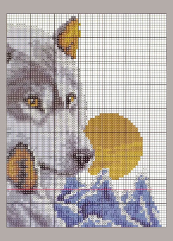 Набір для вишивання за нанесеною на канву схемою "The Wolf partners" . AIDA 14CT printed, 32*34 см Joy Sunday (313612737)