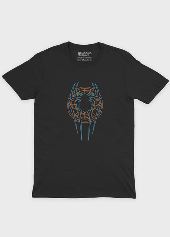 Черная демисезонная футболка для девочки с принтом супергероя - человек-паук (ts001-1-gl-006-014-093-g) Modno