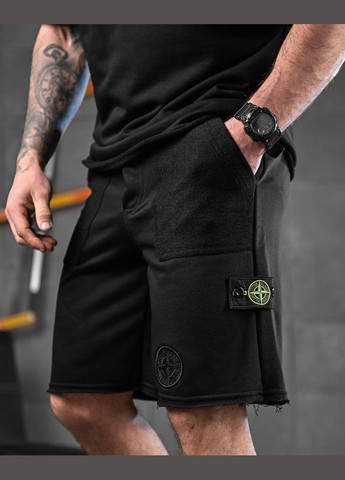 Стильний чоловічий літній костюм Stone Island тринитка чорний Freedom (340272986)