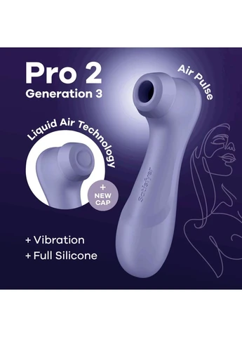 Вакуумный вибратор для клитора Pro 2 Generation 3 with Liquid Air Lilac Satisfyer (315013917)