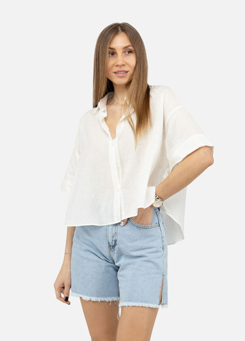 Жіноча сорочка з коротким рукавом колір білий ЦБ-00245325 Reyon (297059891)